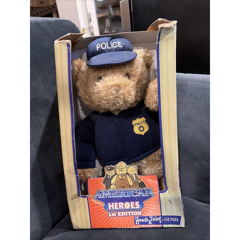 Gund Teddy Bear American Heroes 1st Edition  Policeman New in Box Kidcore